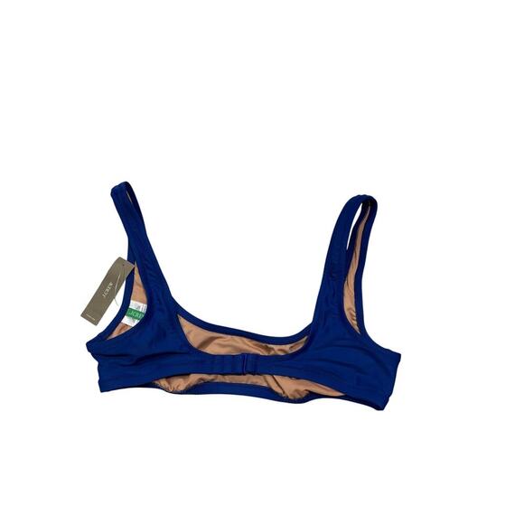 NWT J. Crew Heritage Scoop Neck‎ Bikini Top, Blue, Sz M - Picture 2 of 3